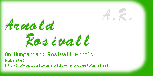 arnold rosivall business card